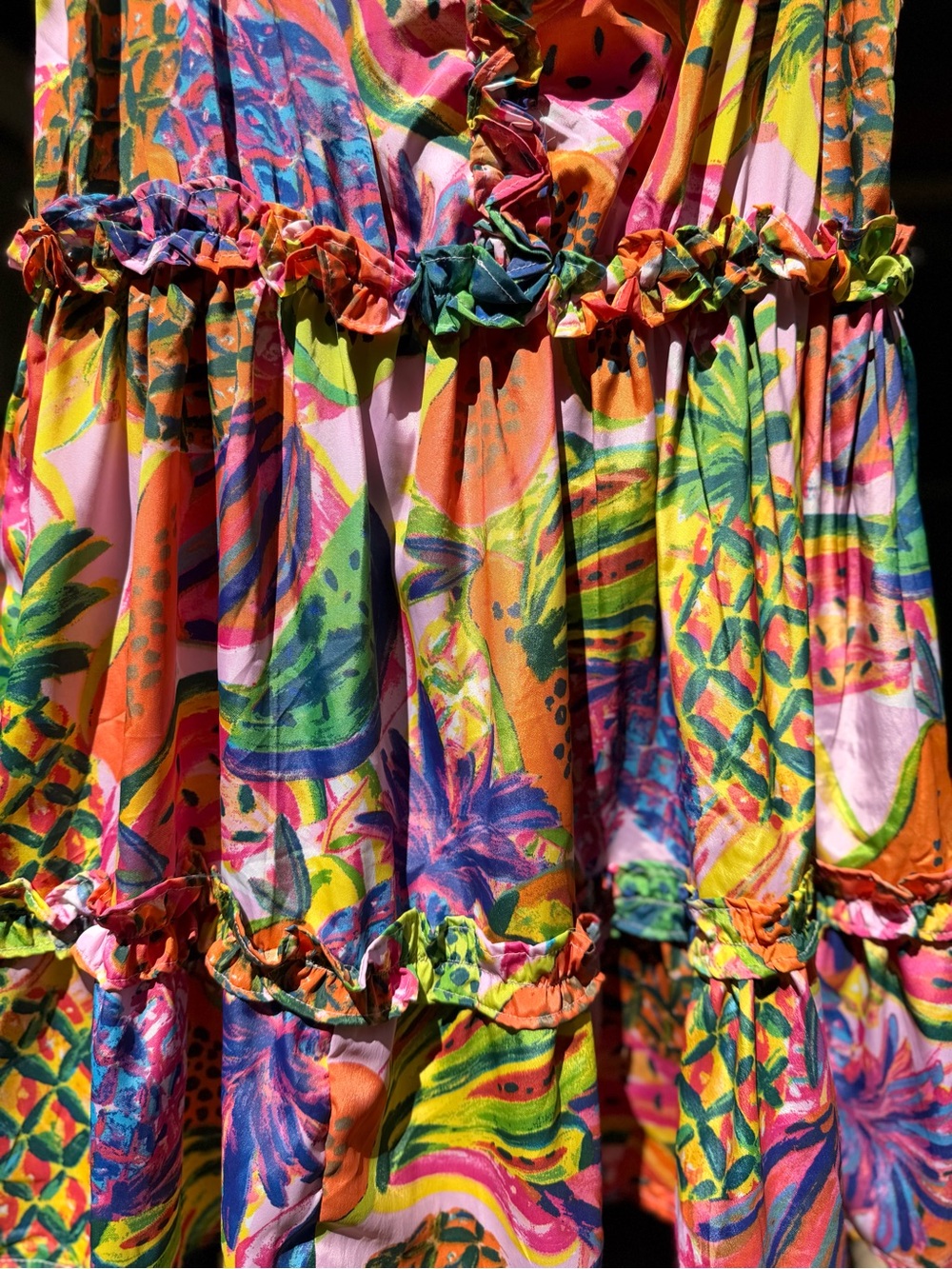 Vibrant Multicolor Ruffle Mini Dress - Picture 7 of 9